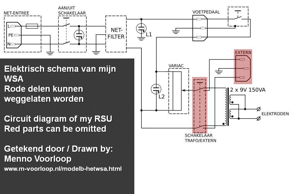 Elektrisch schema van mijn weerstandssoldeer-apparaat