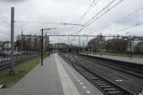 Station Groningen op een miezerige dag