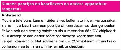 Eindelijk juist antwoord op OV-chipkaart.nl