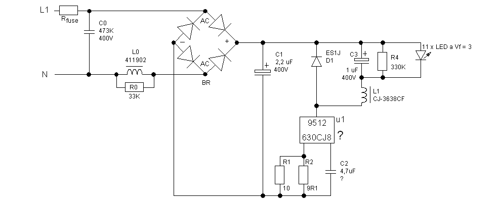 Schema van LG8207 LEDlamp van Megaman