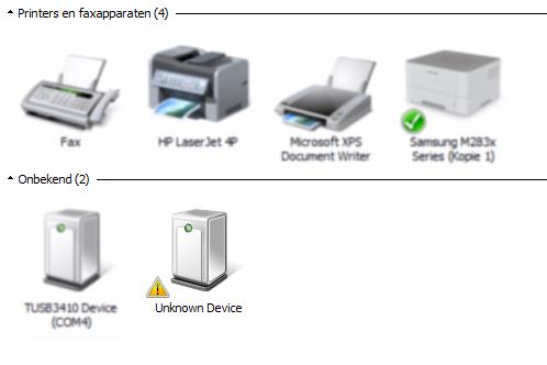 De laatste stuiptrekking van de Samsung SE208 externe DVD drive: onbekend apparaat melding in Windows