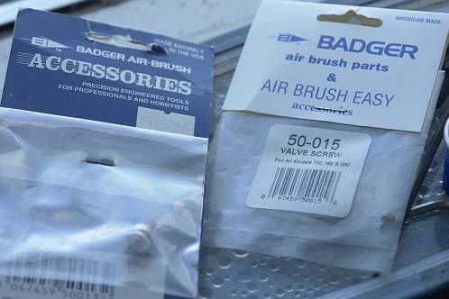 Zakjes met Badger airbrush reserve-onderdelen